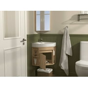 Tennant Brand 18 Light Oak Corner Bathroom Vanity with Matte Solid Surface