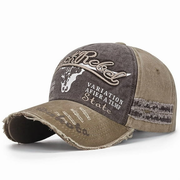 Vintage Cotton Baseball Cap Denim Frayed Edge Sunhat Adjustable Unisex