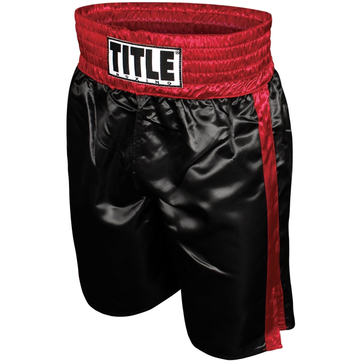 Boxing shorts Black polyester satin 