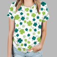 thumbnail image 2 of KIHOUT Nouveaux Arrivlas T-Shirts pour Femmes Fête de la Saint-Patrick, Mode Grande Taille Col Rond Manches Courtes T-Shirt Imprimé Vert, Taille P-5TG, 2 of 5
