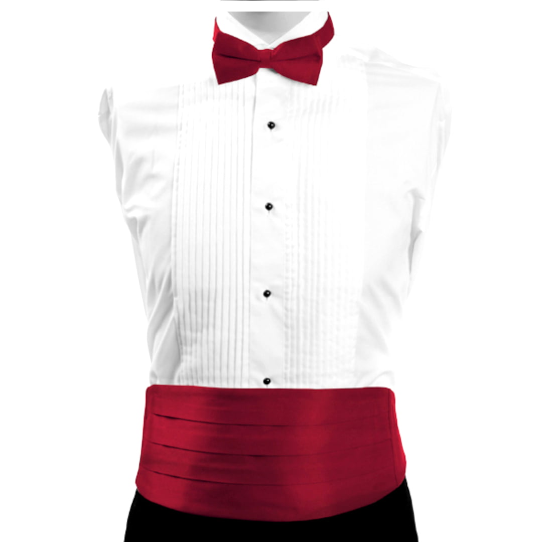Burgundy Red Satin Mens Bow Tie and Cummerbund Set Formal Black Tuxedo Walmart.com