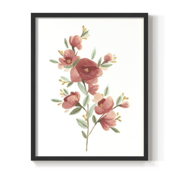 Wildflower Sprig IV Framed Print - Solid Wood in Single Picture Frame Solid Wood 2 Framed Print