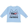 thumbnail image 3 of Inktastic Pawtriotic with French Bulldog  in American Flag Sunglasses Boys or Girls Long Sleeve Toddler T-Shirt, 3 of 5