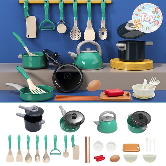 Pretend Play Toys, Large Simulation Home Kitchen Playset, Complete Cooking Accessory Kit, Multifunctional Role Play Station, Christmas Birthday Gifts, Toys for Toddler Baby Kids Boys Girls, Age 3