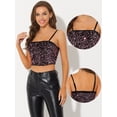 thumbnail image 2 of Camisola de Terciopelo con Lentejuelas Brillantes Allegra K para Mujer Negro Rosa L, 2 of 4
