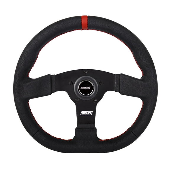 Grant 603 D Wheel Red Center Stripe & stiching Plastic Center Cap