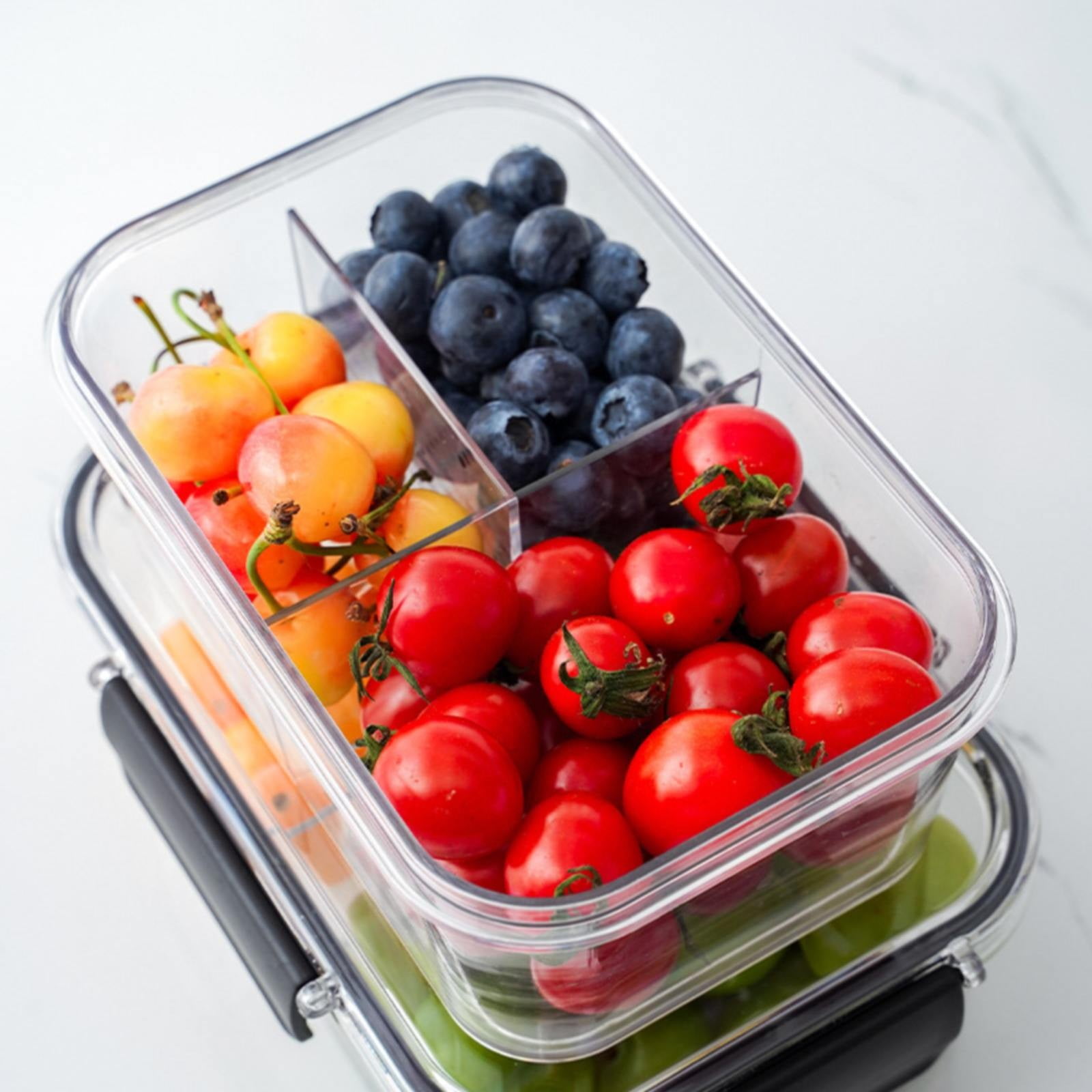 XKHHLH Large Fruit Containers for Fridge - Leakproof Food Storage Containers - Dishwasher & microwave safe Produce Containers Keep Fruits, Vegetables, Berry, Meat Fresh longer