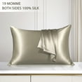 thumbnail image 2 of Unique Bargains 1 Piece Silk Pillowcase with Zipper, Travel, Light Brown, 2 of 8