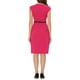 thumbnail image 3 of Vestido elegante de mujer Inspire Chic con mangas de capucha y cinturón, vestido de trabajo ajustado en rosa intenso, talla M, 3 of 6