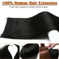 thumbnail image 3 of SEGO Thick Hidden Wire in Hair Extensions 100% Remy Human Hair Extensions with Invisible Band Translucent Fish Line Hairpiece Without Clip, 3 of 7