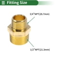 thumbnail image 2 of Accesorios de tubería de latón Unique Bargains 3/4" x 1/2"NPT nipple hexagonal reductor 2 piezas, 2 of 7