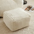 thumbnail image 6 of Giant Plush Bean Bag Chair for Adults with Armrests and Footstool, Comfy Beige Beanbag Chaise Lounge Lazy Floor Sofa Chair for Living Room, Bedroom & Dorm, Cozy Fluffy Cloud Mini Couch (Beige), 6 of 11