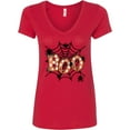 thumbnail image 3 of Inktastic Halloween Boo with Spiders in Web Women's V-Neck T-Shirt, 3 of 5