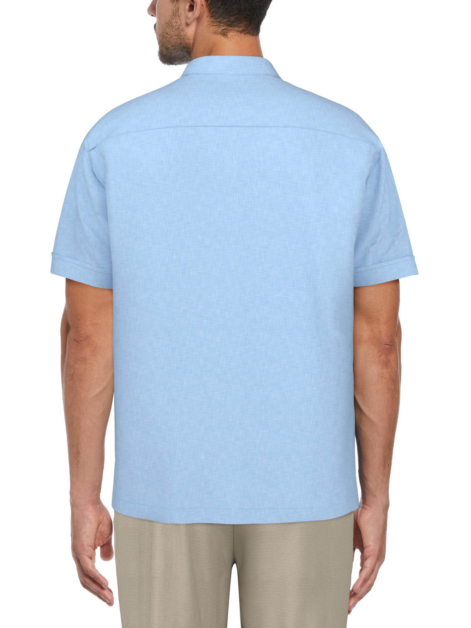 Cafe Luna Men’s and Big Men’s Crosshatch Print Short Sleeve Shirt, Sizes S-5XL