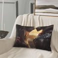 thumbnail image 5 of Sikiie Romantic Flower Lion Couple Print Plush Pillow Cover, Wrinkle-proof and Stain-resistant Pillow Protector without Pillow Core, Home Decoration-20"x30", 5 of 6