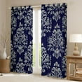 thumbnail image 2 of Manfei Female Men White Damask Blackout Curtains Set of 2 (52x84 Each),Bohemian Hippie Window Curtains,Boho Traditional Flower Curtains and Drapes,Luxury Bedroom Decor, 2 of 6