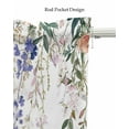 thumbnail image 5 of Spring Floral Leaves Kitchen Valances for Windows Farmhouse Linen Window Valance Curtain for Living Room Window Treatment Farmhouse Vintage Flowers Valance Rod Pocket Topper Drape, 42 x 18 Inch, 5 of 6