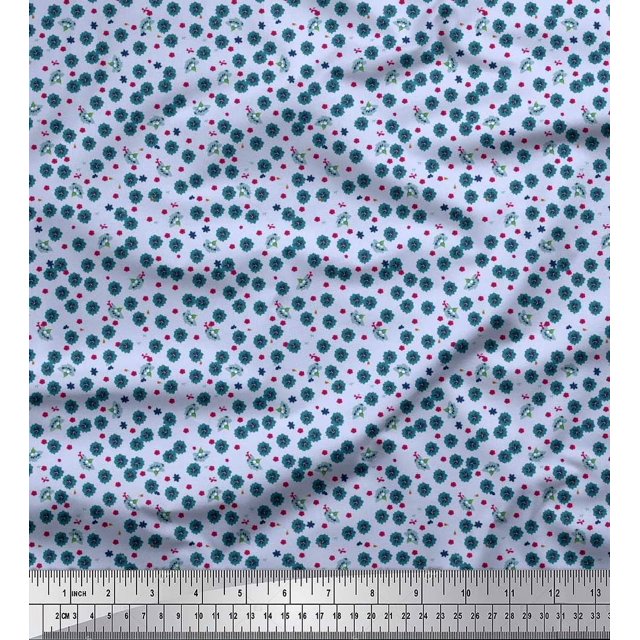 Soimoi Rayon Fabric Flower Artistic Print Fabric by The Yard 42 Inch Wide