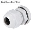 thumbnail image 2 of Conector de Cable M18x1.5 Agujero Impermeable de Nylon Ajustable con Tuerca de Bloqueo y Arandela Blanca 10 Piezas, 2 of 3