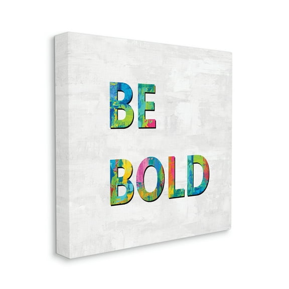 Stupell Industries Be Bold Sentiment Abstract Rainbow Typography Blue Green, 36 x 36, Designed by Jamie MacDowell