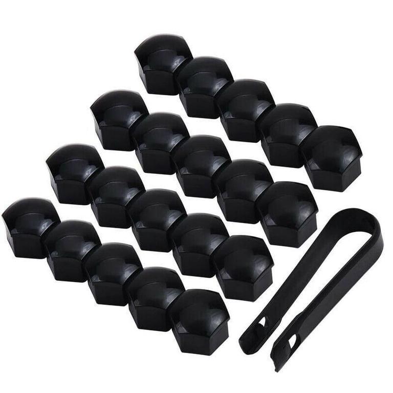 Wheel Nuts Partsdealers 4x Glossy Black Wheel Nut Covers - 23mm