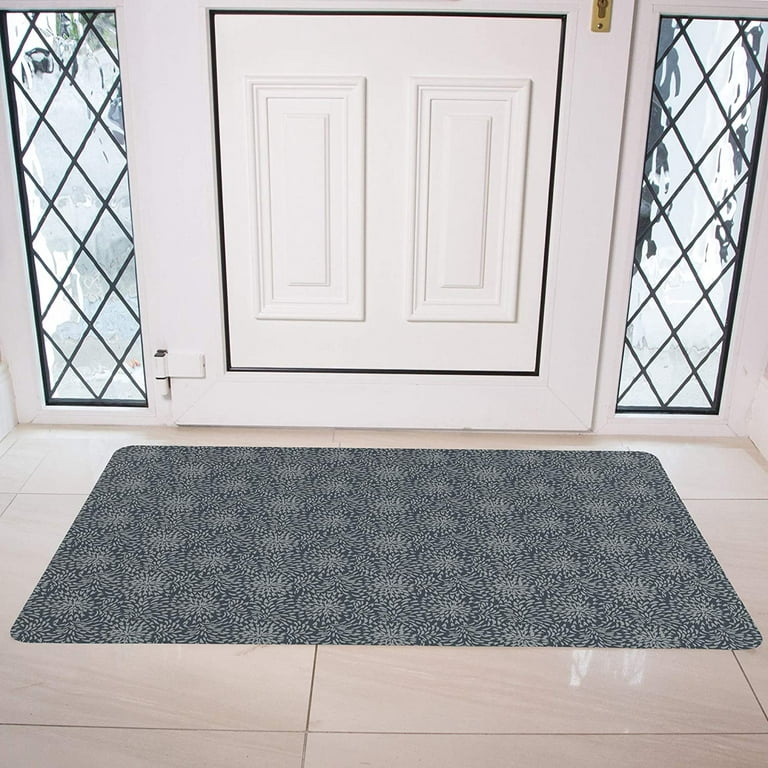 Floor Mat Ultra-Thin Kitchen Rug 35”x 23” Gray 2D 