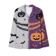 thumbnail image 7 of SAKMAL Womens Pajama Set Fall Halloween Long Sleeve Button Down Pumpkin Bat Print Young Womens 2 Piece Shirt and Long Pants Breathable Sleep Set, 7 of 7