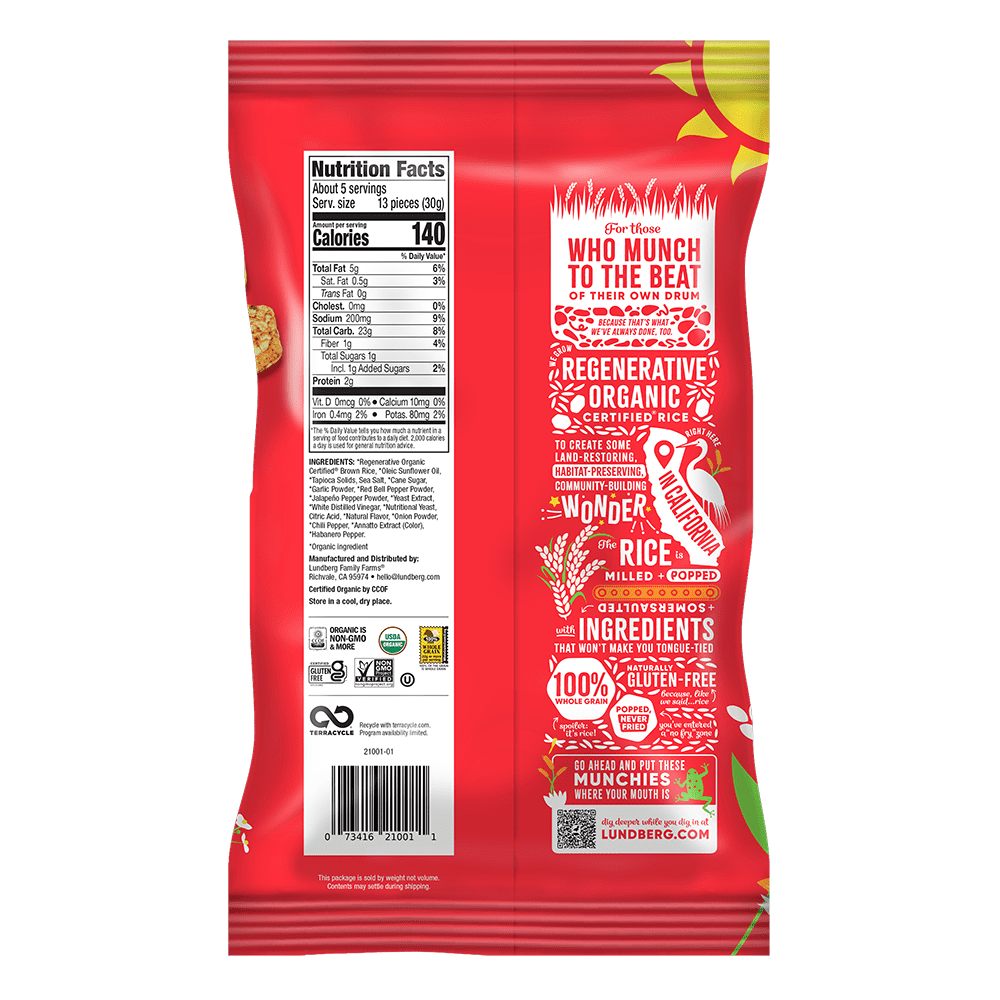 (Pack Of 6) Lundberg Rice Cake Mini Fiery Hot 5 Oz