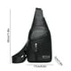 thumbnail image 3 of Bolso Sling Impermeable Crossbody Tote | Mochila unisex de cuero sintético | Riñonerera ligera antirrobo | Negro, Caqui, Marrón | Bolso de hombro de viaje de 11,8"x6,6"x1,9" | Organizador, 3 of 6