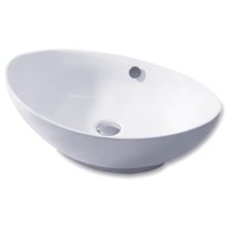 CS-004 Oval 23 in. Bathroom Ceramic Vessel Sink Art Basin in White