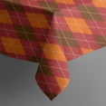 thumbnail image 4 of Red and Orange Argyle Pattern Rectangle Tablecloth 60"x120",Waterproof Polyester Rectangle Table Cloth, Wipeable Spillproof Polyester Tablecloth for Dining, Camping, Indoor and Outdoor, 4 of 6