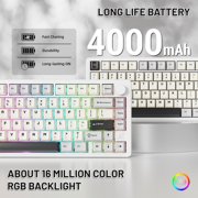 ATTACK SHARK X86 75% Wireless Gasket Mechanical Keyboard with Knob, CNC Aluminum Turd, 3 Mode Connectivity,82 Key Hot Swappable,Custom Linear Switches RGB Gaming Keyboard for Win/Mac/Linux-Star White