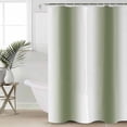 thumbnail image 5 of White Seaweed Green Gradient Shower Curtain, 48" x 72", Simple Pattern Waterproof Bathroom Curtain Washable Shower Curtain Set with 12 Hooks, 5 of 6