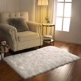 thumbnail image 2 of LAICAIW Fluffy Faux Fur Sheepskin Rugs Luxurious Wool Area Rug for Kids Room Bedroom Bedside Living Room Office Home Decor Carpet (3ft x 5ft, White), 2 of 7