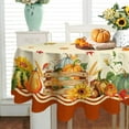 thumbnail image 4 of Nappe Ovale d'Automne, Citrouille de Récolte d'Automne de l'Action de Grâce Tournesol Feuille d'Érable Nappe en Polyester Imperméable Résistante aux Plis Durable pour Automne, Action de Grâce, Fête, Décoration Intérieure 54x72 Pouces, 4 of 5