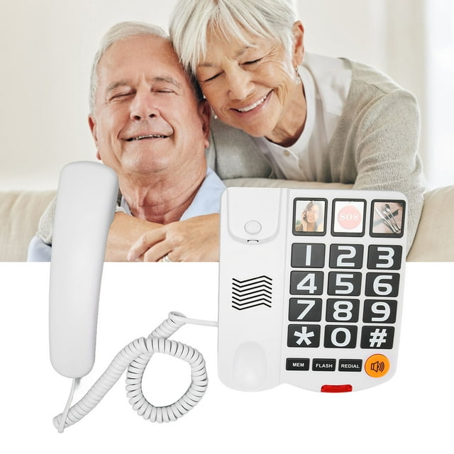 Teléfono Con Botones Grandes Para Personas Mayores, Teléfono Fijo Con Cable, Teléfono Con Imagen Foto Para Personas Mayores Teléfono Fijo Con Botones Grandes Para Personas Con