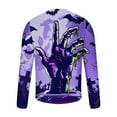 thumbnail image 5 of qelini Comfort Colors Tshirt Men Graphic Long Sleeve Plus Size Round Neck Halloween Costumes Pullover Tops Fall amd Winter Ghost Print Witch Shadow Skeleton Party Multicolor S, 5 of 5