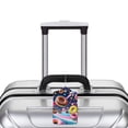 thumbnail image 3 of Rocae Space Colorful Donut for Leather Luggage Baggage Tags ID Label Privacy Cover ID Label with Stainless Steel Loop and Address Card, 3 of 5