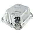 thumbnail image 5 of Pactogo 1 lb. Oblong Deep Aluminum Foil Take-Out Pan with Clear Plastic Dome Lid Disposable Containers 5.56" x 4.56" x 1.62" (12 Sets), 5 of 6
