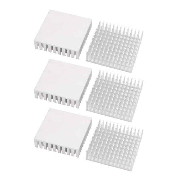 6Pcs 40mm x 40mm x 11mm Disipador de Calor de Aluminio a Color Plateado