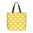 thumbnail image 1 of Easygdp Yellow And White Polka Dot Bolsa Tote para Mujer, Bolso de Hombro para Trabajo, Playa, Viajes, Compras y Supermercado, 1 of 7