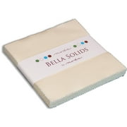 Bella Solids Ivory Moda Charm Pack; 42 - 5" Precut Fabric Quilt Squares