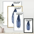 thumbnail image 4 of Designart 'Blue Leaf Watercolour On White Background' Traditional Framed Canvas Wall Art Print, 4 of 5