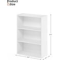 thumbnail image 2 of Premium Engineered Wood Office Shelves, Wide Bookshelf with Three Wooden Shelves, Storage Bookshelf for Classroom, Bedroom, White, 2 of 12