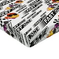 thumbnail image 2 of Ambesonne Emoji Fitted Sheet, Racing Formula Smiling Face, Twin XL Size, Black White and Mustard, 2 of 3