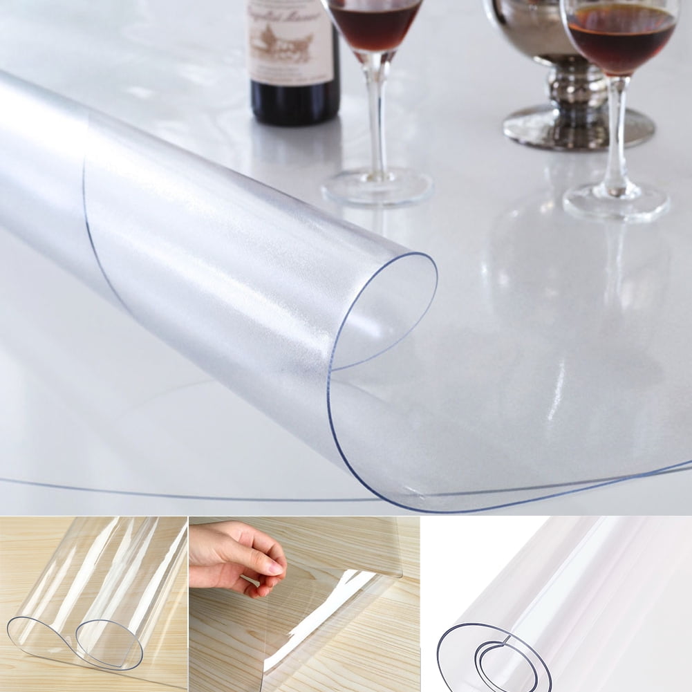 Walbest 1mm Thick Waterproof Oilproof Clear Table Cover, Table