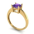thumbnail image 2 of 1.5 ct Cushion Cut Natural Amethyst Solitaire 18K Yellow Gold Womens Engagement Ring, 2 of 5