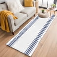 thumbnail image 2 of Rectangle Rug 2x6Ft, Farm Blue Stripes Line Soft Non-Slip Washable Felt Carpet Pad, White Area Rugs for Living Room Bedroom Kids Room, 2 of 9