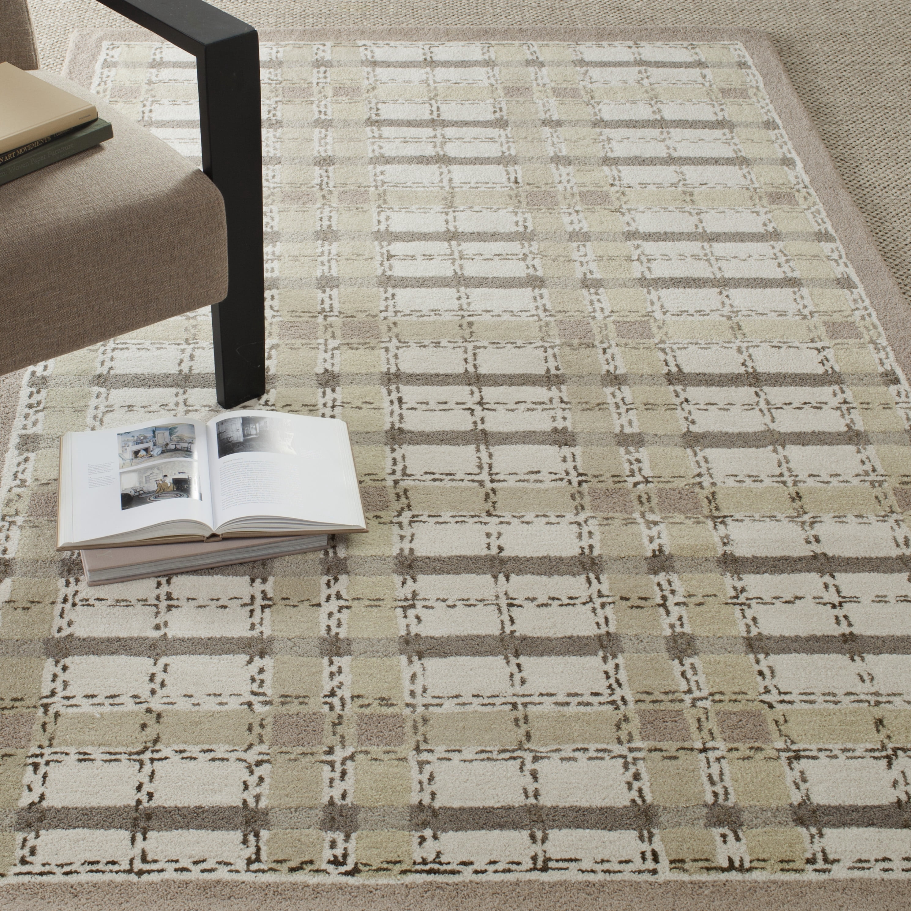 SAFAVIEH Martha Stewart Thalia Colorweave Plaid Area Rug, Sharkey Gray, 2'6" x 4'3"