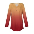 thumbnail image 5 of Womens Henley Tops Long Sleeve, Comdrip Long Sleeve Tops for Women Neck Casual Petite T Shirts Long Sleeve Tunic Tops for Women orange S, 5 of 5